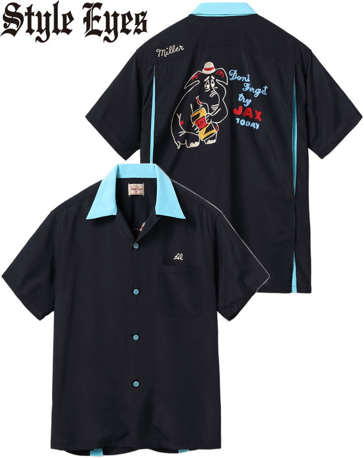 STYLE EYES/スタイルアイズ RAYON BOWLING SHIRT “JAX BEER” 