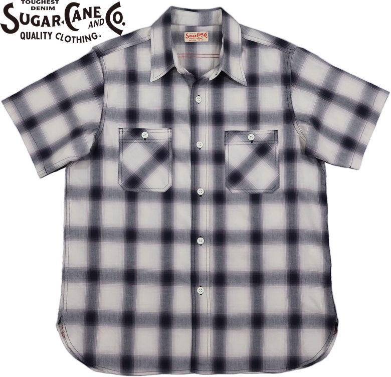 SUGAR CANE/シュガーケーン OMBRE CHECK S/S WORK SHIRT オンブレ