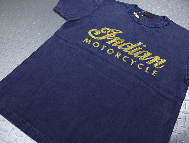 INDIAN MOTORCYCLE/インディアンモーターサイクル S/S T-SHIRT PIGMENT DYE “INDIAN LOGO” 半袖プリントTシャツ/カットソー 128) NAVY(ネイビー)/Lot No.IM79558