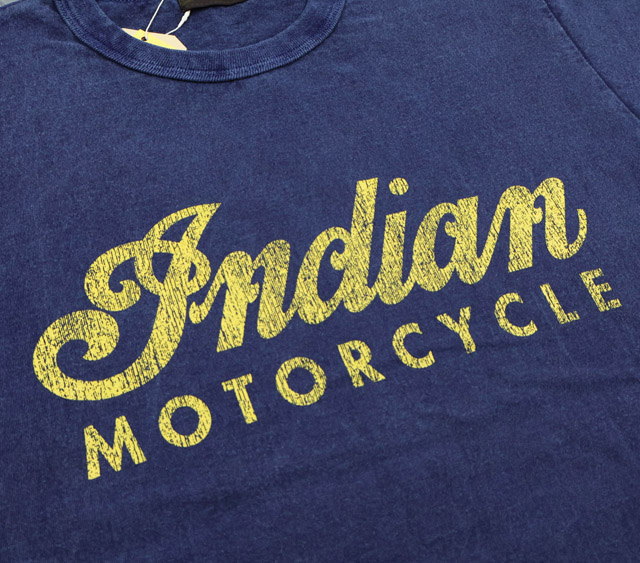 INDIAN MOTORCYCLE/インディアンモーターサイクル S/S T-SHIRT PIGMENT DYE “INDIAN LOGO” 半袖プリントTシャツ/カットソー 128) NAVY(ネイビー)/Lot No.IM79558