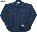 SUGAR CANE/シュガーケーン FICTION ROMANCE 8.5oz. WABASH STRIPE WORK SHIRT フィクションロマンス 8.5オンス ウォバッシュストライプ ワークシャツ 421A) ONE WASH(ワンウォッシュ)/Lot No. SC25551