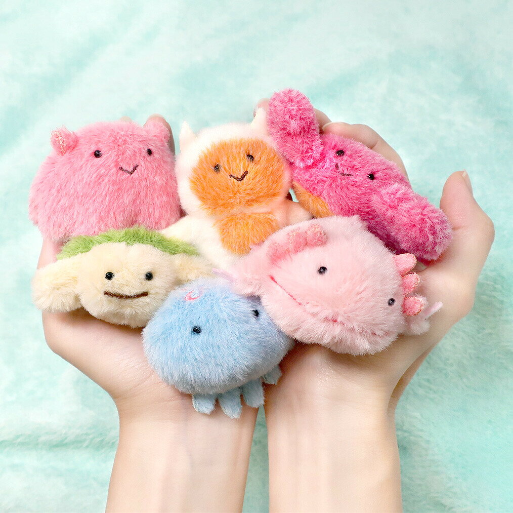 【海中散歩】ぽちゃまるぬいぐるみ　マグネット　海の生き物　（全6種）　ぬいぐるみ　可愛い　小さいサイズ　インテリア　雑貨 　 048607 　くらげ　カニ　カメ　メンだこ　ウーパールーパー　クリオネア 内藤デザイン研究所の商品画像 2
