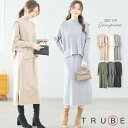 TRUBE【M〜L】ジャガードニットベスト×ワンピース　2点セット　(C36-160) 普段着 おしゃれ着　ベージュ　グレー　ブラック　長袖　アンサンブル　着回し2WAYミセスファッション 大人可愛い 30代 40代 50代 60代　若見え　婦人服　可愛い服【秋冬】ニットワンピース