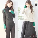 【即日発送】TRUBE 【M〜L】ハイトーンラインハイネックニットトップス(R31-501) デイリーファッション 普段着 おしゃれ着(トップス単品の価格)ミセ...