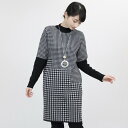 new秋冬 【即日発送】KHAKI KOJI【M~L】チェック柄 袖 リブ長め プリント ニットワンピース チュニック ワンピース(ワンピース の価格です)ミセ...