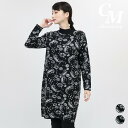 new秋冬 【即日発送】KHAKI KOJI【M~L】ペイズリー プリント ニット チュニック ストレッチワンピース (ワンピースの価格)ミセスファッション 大...