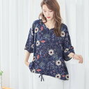 【即日発送】 TRUBE【M〜L】プリントプルオーバー(C31-955)デイリーファッション 普段着 おしゃれ着 (プルオーバー単品の価格です)ミセス ミセスフ...