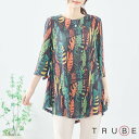 【即日発送】TRUBE【M〜L】和調リーフ柄プルオーバー (C01-496)デイリーファッション 普段着 おしゃれ着 羽織(プルオーバー単品)ミセス ミセスファ...