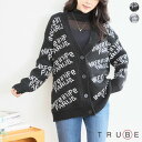 【即日発送】TRUBE【M〜L】Vネックロゴカーディガン (R32-316)デイリーファッション 普段着 おしゃれ着 (カーディガン単品の価格です)ミセス ミセ...
