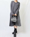 new【即日発送】【hanahana大阪】起毛チェック使いゆったりワンピース カット素材でやわらかあたたかい 97-188376 ゆったり 普段着 おしゃれ着...