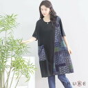 new【即日発送】TRUBE【L~LL】和柄切り替えワンピース(N83-077) デイリーファッション 普段着 おしゃれ着(ワンピース単品)ゆったり ミセスファ...