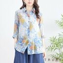 new【即日発送】TRUBE【L〜LL】ペイズリー5分袖シャツ(N12-225) デイリーファッション 普段着 おしゃれ着(シャツ単品)ミセスファッション 大人...