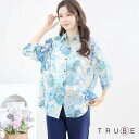 new【即日発送】TRUBE【M〜L】ペイズリープリント5分袖シャツブラウス(N12-229) デイリーファッション 普段着 おしゃれ着(シャツ単品)ミセスファ...