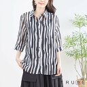 new【即日発送】TRUBE【L〜LL】モノトーン7分袖シアーシャツ(N12-226)デイリーファッション 普段着 おしゃれ着(シャツ単品)ミセスファッション ...