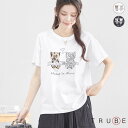 new【即日発送】TRUBE【M〜L】キラキラキャットプリント半袖T-シャツ ねこ ネコ 猫(N12-356)デイリーファッション 普段着 おしゃれ着(トップス...