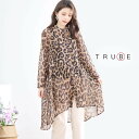 【5/23入荷】 TRUBE【L〜LL】シフォンレオパードロングシャツ(N72-031) 普段着 おしゃれ着 羽織(シャツ単品です)ミセス ミセスファッション ...
