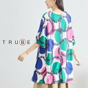 予約【5/23入荷】TRUBE【2025新作】【L〜LL】ポップカラーサークル柄Aラインチュニック(N13-168)デイリーファッション 普段着 おしゃれ着 (...