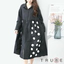 SALE【即日発送】 TRUBE 【L〜LL】フリル使いドット切替ロングシャツ(C38-557)デイリーファッション 普段着 おしゃれ着 (ワンピース単品の価格...