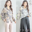 【即日発送】 TRUBE【L〜LL】シフォンジャガードシャツブラウス(C37-479)デイリーファッション 普段着 おしゃれ着 羽織 シースルー(シャツ単品)ミ...