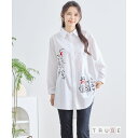 【即日発送】TRUBE【M〜L】ラブリーキャットロングシャツ(C37-470)デイリーファッション 普段着 おしゃれ着 柄 羽織(シャツ単品)ミセス ミセス...