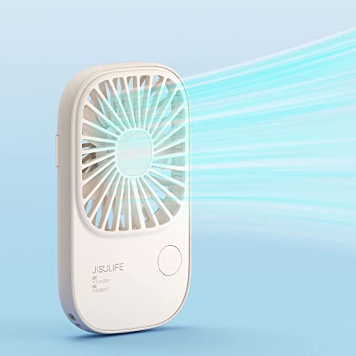 JISULIFE 手持ち扇風機 ハンディファン 卓上扇風機 2000mAhバッテリー 最大14時間動作 USB扇風機 3段階風量調節 手持ち 卓上 首掛け