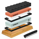 砥石 包丁研ぎ石 –プレミアム品質包丁研ぎ器 セット400/1000 、 3000/8000 両面 研ぎ石 −滑り止め竹砥石台、砥石 面直し付き包丁...