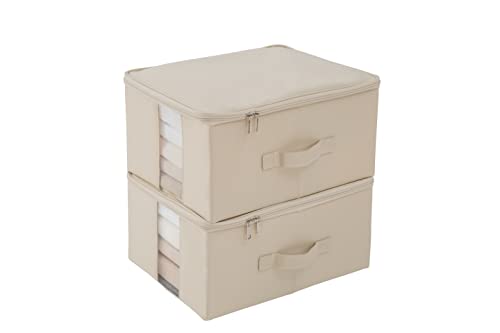 TIANZONG収納ボックス 収納ケース 大容量 衣類収納 折りたたみ 取っ手付き ふた付き おしゃれ 布製 衣..