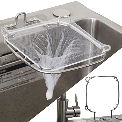 ママ倉 三角コーナー不要 シンク 水切り ゴミ袋用 ステンレス鋼 折りたたみ 立てる水切り袋 いらず 水切りネットホルダー 使い捨て