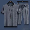【送料無料】夏服 メンズ Tシャツ 半袖 上下2点セット 大きいサイズ ゆったり おしゃれ ジャージ 上下 スウェット 服 トップス ハーフパンツ ショート パンツ アップ 無地 接触冷感