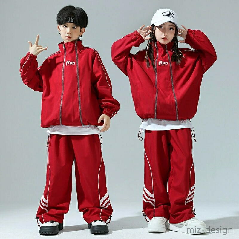 Rakuten - 【送料無料】キッズダンス衣装 ダンス衣装 演出服 ステージ衣装 応援団 発表会セットアップ 2点セット キッズ ダンスウェア 女の子 男の子 かっこいい おしゃれ ヒップホップ hiphop