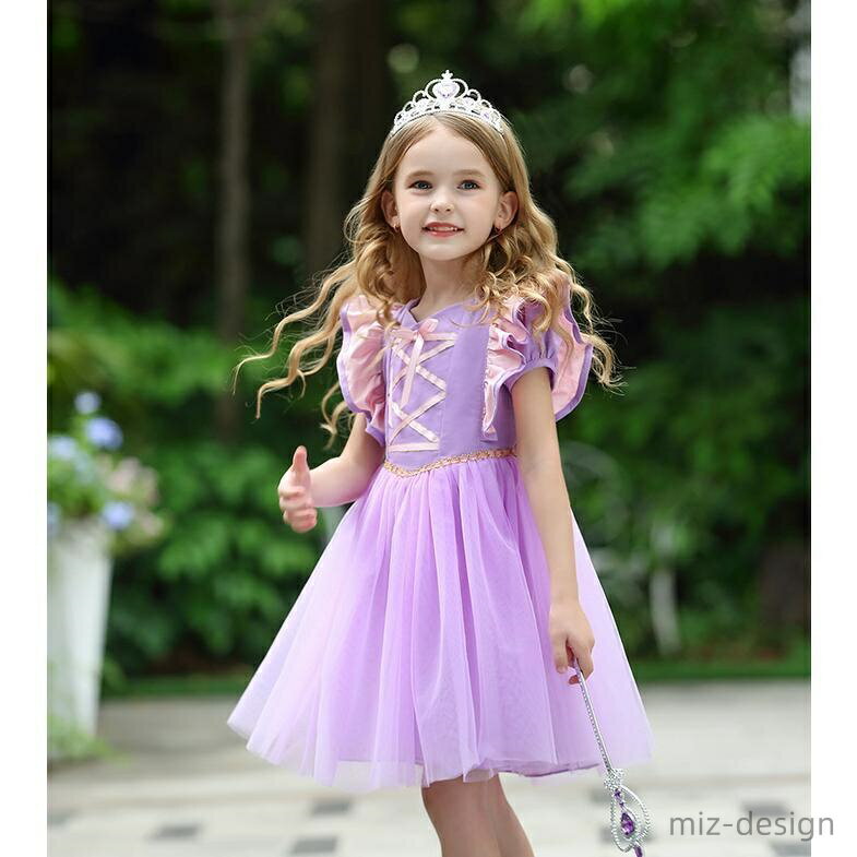 【送料無料】プリンセス ドレス パープル ハロウィン コスプレ 子供服ドレス 女の子 なりきり プリンセス ワンピース