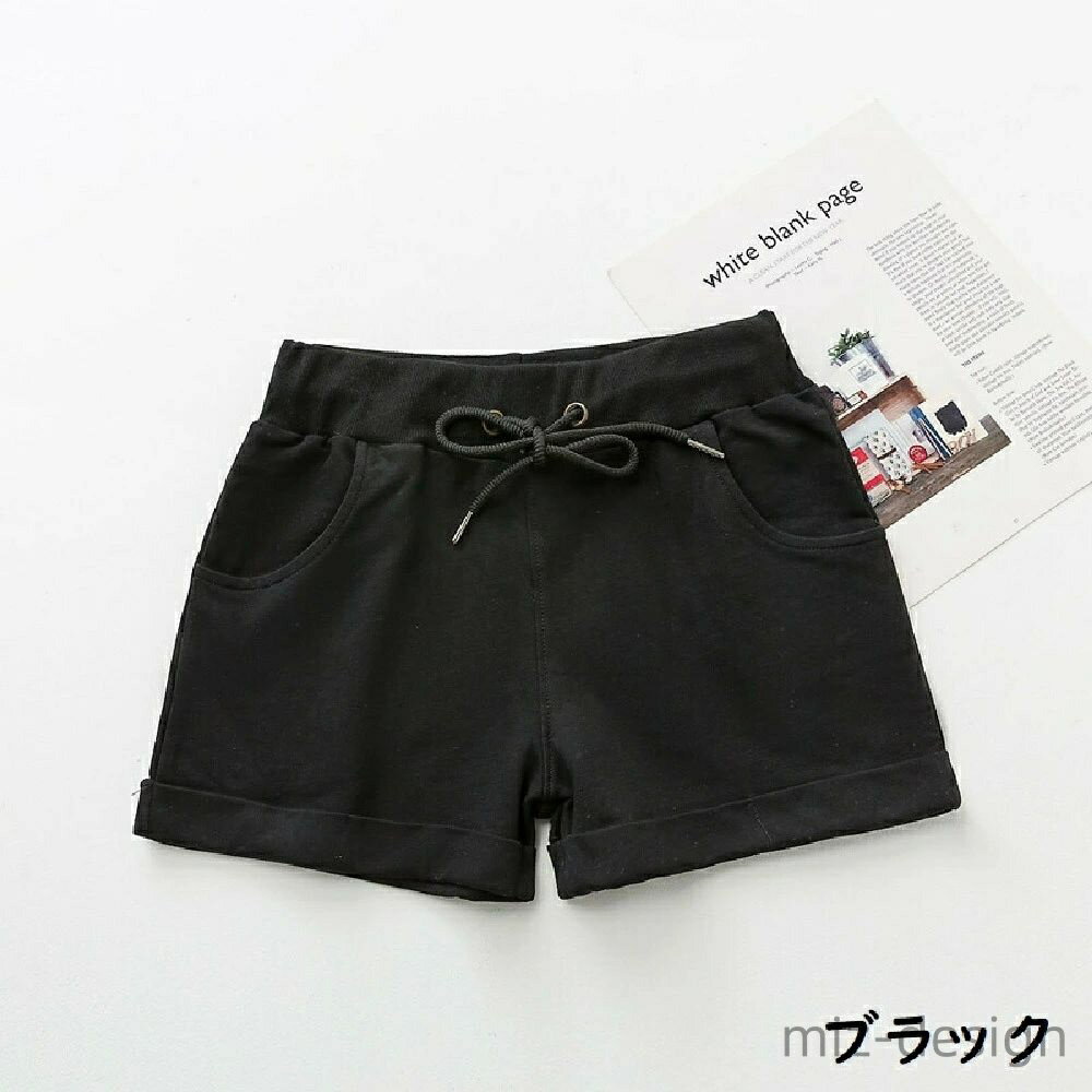 ミズデザインの【送料無料】ショートパンツ レディース 女性 ボトムス 短パン ウエストゴム ウエスト紐 リブ ポケット 無地 スウェット 大きいサイズ スポーツ ルームウェア 部屋着 寝間着 寝巻き｜アングル3