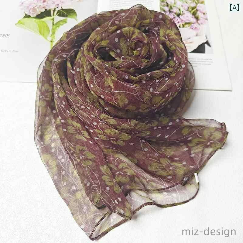 【送料無料】ストール 薄手 春夏 レディース めらか 柔らかい 快適 韓国 プレゼント 母の日 お呼ばれ 長方形 日焼け防止 クローバー 花柄 青