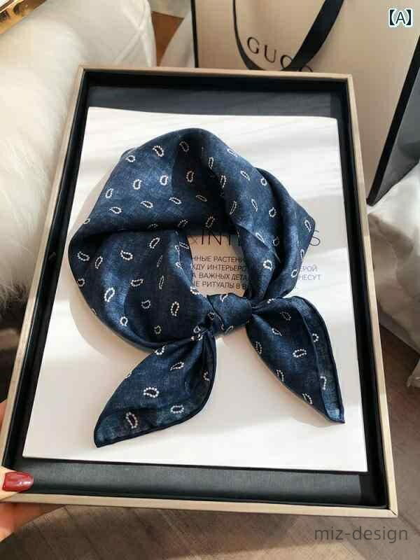 【送料無料】スカーフ 春 韓国 レディース ショール ストール ネッカチーフ 薄手 正方形 装飾 アクセサリー 母の日 誕生日 プレゼント シンプル カジュアル スタイリッシュ 青 緑(4)