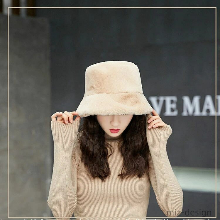 【送料無料】冬 ふわふわ もこもこ バケット ハット フェイクファー 帽子 レディース 防寒グッズ 秋冬 暖かい 防寒