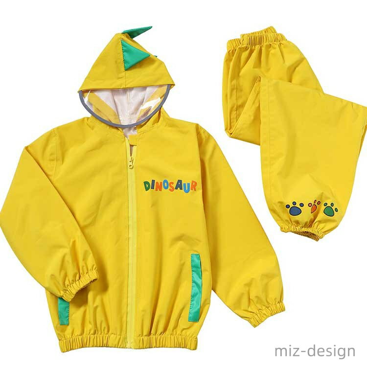 【送料無料】上下セット レインウェア 女の子 恐竜 レインスーツ 男の子 子供用 かわいい ベビー キッズ 上下 セパレート レインコート