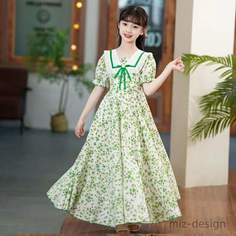 Short Sleeves - 【送料無料】ドレス ロングワンピース 夏ワンピース 薄手 ジュニア 半袖 夏 キッズワンピース 女の子 ワンピース 子供服
