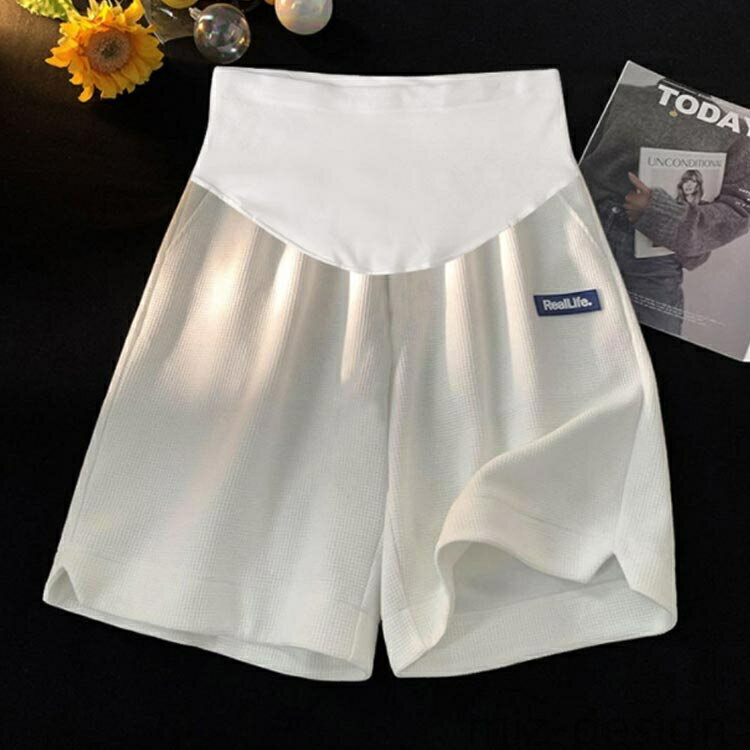 【送料無料】ハイウエスト ワイドパンツ 妊娠服 マタニティワイドパンツ 涼しい 接触冷感 ハーフパンツ 五分丈 ショートパンツ パンツ