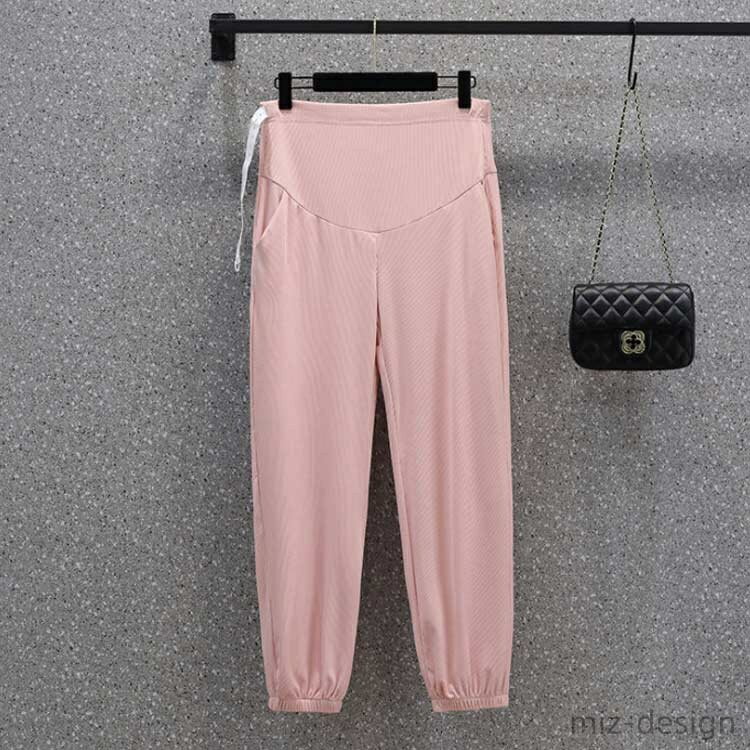 【送料無料】ワイドパンツ マタニティ 春夏 リブ リラックスパンツ 妊婦 産後 産前 さらさら ゆったりパンツ ワイドパンツ パンツ