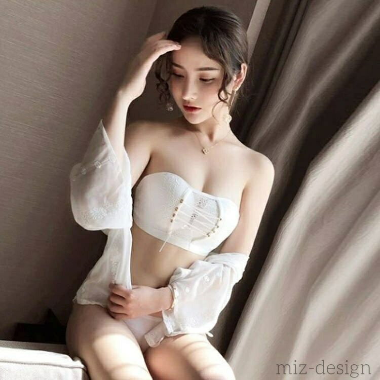 【送料無料】ドレスインナー レース 肩ひもなし オフショルダー ノンワイヤーブラ ブラジャー 肩紐なし ずれにくい ストラップレスブラ 3