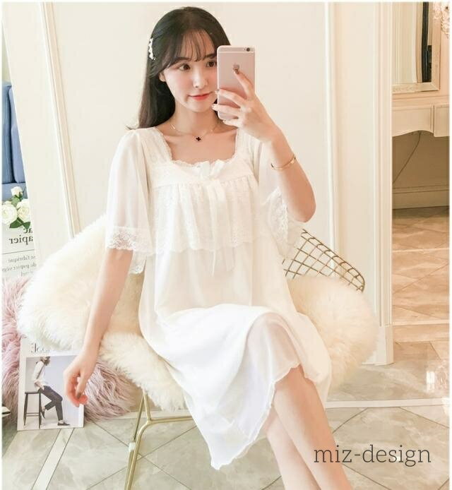 【送料無料】ネグリジェ ワンピース 寝巻き 部屋着 夏 春 半袖 かわいい 女の子 レディース パジャマ ワンピース 可愛い レディース