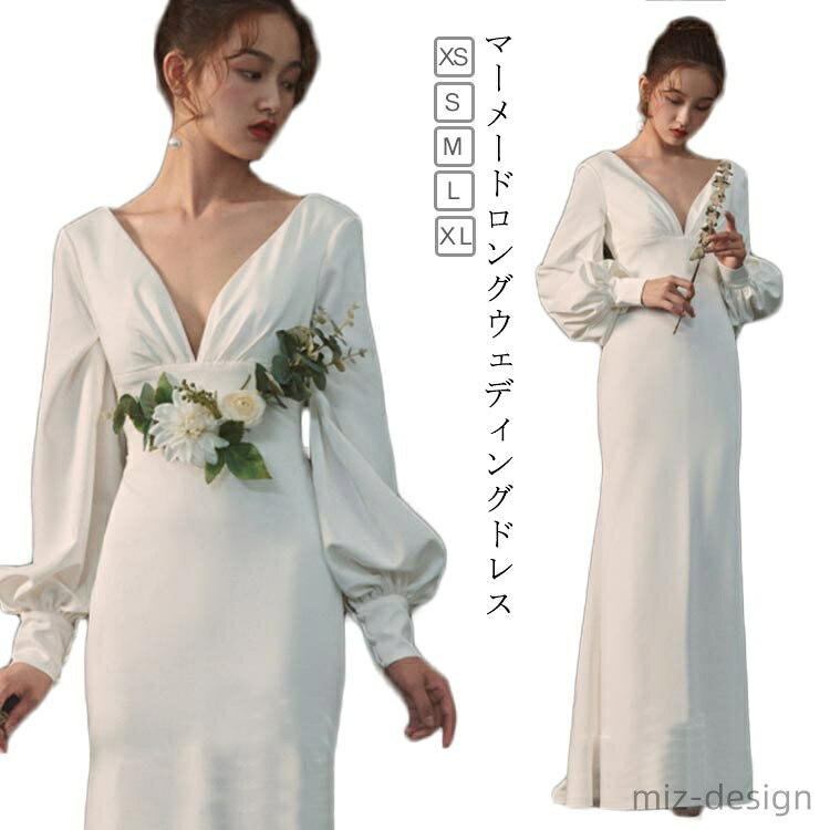 ウエディングドレスには高品質な生地を厳選し、細部の縫製も丁寧など耐久性も優れた一着となっております。20代,30代,40代の女性にオススメです！ サイズXS S M L XLサイズについての説明サイズ：単位cm XS バスト78 ウエスト60 適応身長165-170 S バスト80 ウエスト63 適応身長165-170 M バスト84 ウエスト66 適応身長165-170 L バスト88 ウエスト70 適応身長165-170 XL バスト92 ウエスト74 適応身長165-170素材ポリエステル色ホワイト備考 ●サイズ詳細等の測り方はスタッフ間で統一、徹底はしておりますが、実寸は商品によって若干の誤差(1cm〜3cm )がある場合がございますので、予めご了承ください。 ●商品の色は、撮影時の光や、お客様のモニターの色具合などにより、実際の商品と異なる場合がございます。あらかじめ、ご了承ください。●製品によっては、生地の特性上、洗濯時に縮む場合がございますので洗濯時はご注意下さいませ。▼色味の強い製品によっては他の衣類などに色移りする場合もございますので、速やかに（脱水、乾燥等）するようにお願いいたします。 ▼生地によっては摩擦や汗、雨などで濡れた時は、他の製品に移染する恐れがございますので、着用の際はご注意下さい。▼生地の特性上、やや匂いが強く感じられるものもございます。数日のご使用や陰干しなどで気になる匂いはほとんど感じられなくなります。