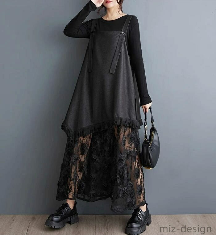 【送料無料】ジャンパースカート レースドッキングデニム フレアジャンスカ レディース ワンピース ジャンスカ レース カジュアル かわいい