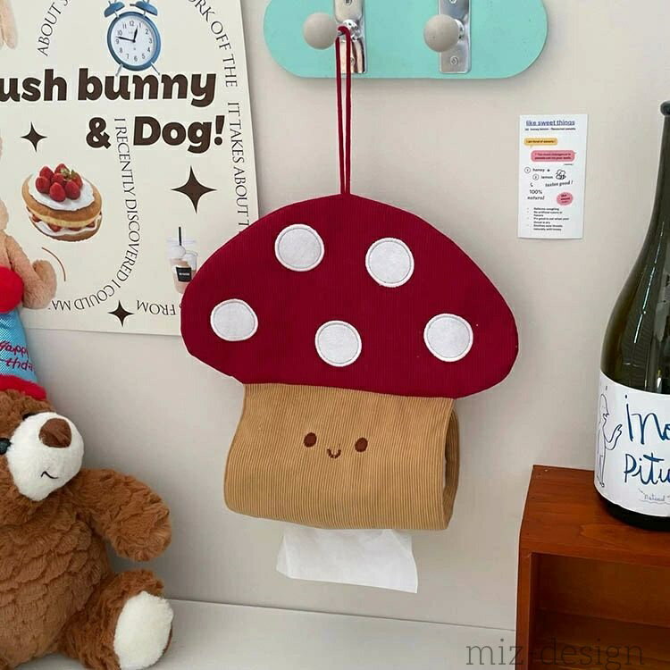 【送料無料】きのこ 傘 ティッシュボックスケース ティッシュカバー 吊り下げ 北欧 車 壁掛け コンパク..