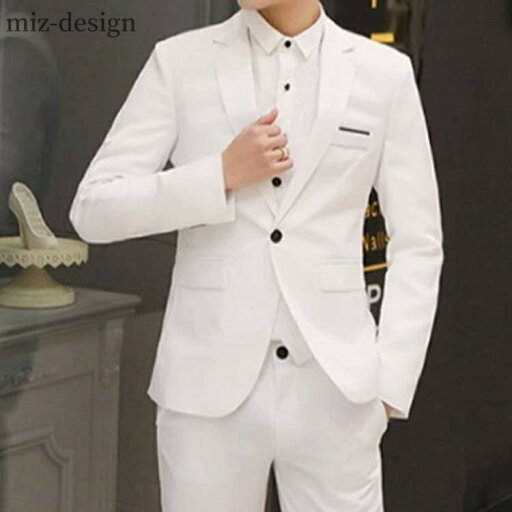 【送料無料】メンズスーツ スーツ セットアップ スリムスーツ パンツ ビジネススーツ ベスト 3点セット スリーピーススーツ