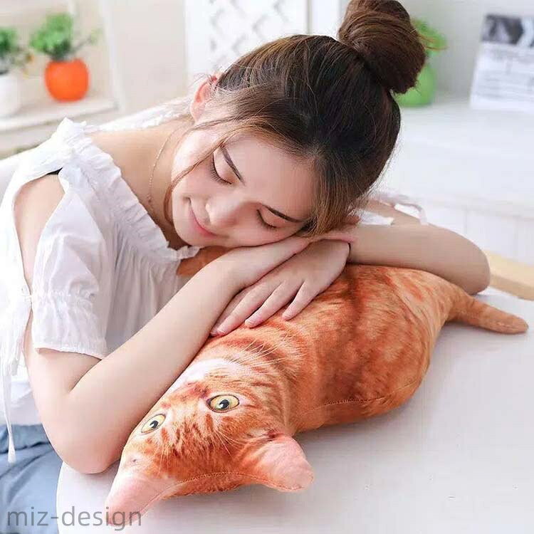 【送料無料】抱き枕 猫型 ぬいぐるみ クッション 猫グッズ リアル アニマル 可愛い 一人暮らし インテリア雑貨 おしゃれ 猫雑貨 キャット [2]