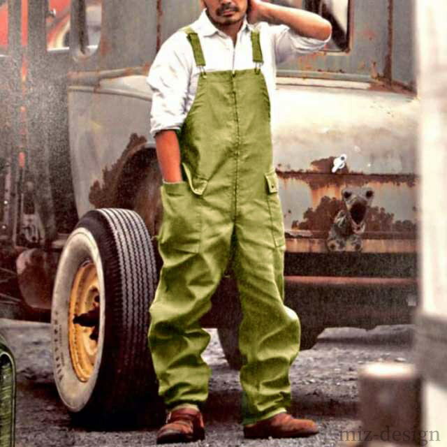 【送料無料】作業服 パンツ つなぎ服 カジュアル オーバーオール ボトムス つなぎ サロペット ストレートパンツ ワークパンツ