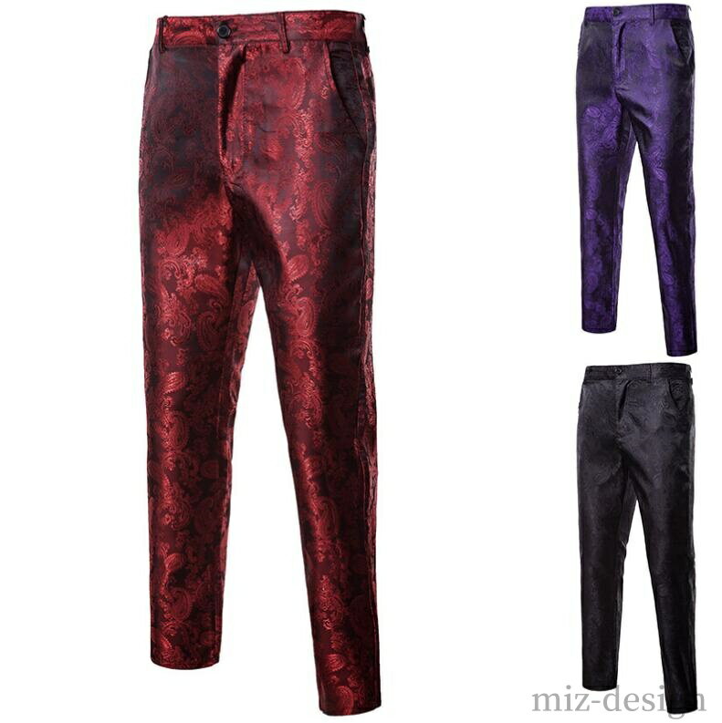 【送料無料】コント 舞台衣裳 コンクール 華やか ステージ衣装 総柄 ロングパンツ メンズ礼服 舞台衣装..