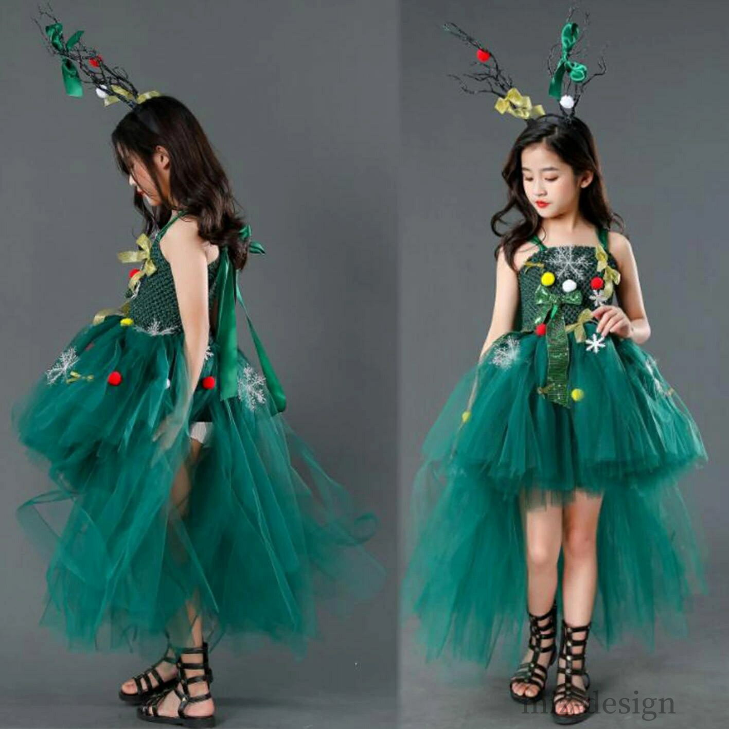 【送料無料】コスプレ衣装 チュールワンピース キッズ コスチューム クリスマスツリー クリスマス衣装 ..