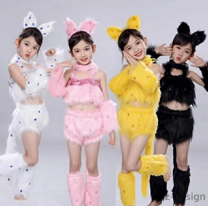 ウィン コスプレ 猫娘 キッズ 女の子 コスチューム 6点セット ネコ娘 変装 なりきり 動物 仮装 ハロウ..